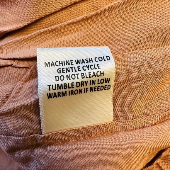 Skies are Blue Diana Poplin Tiered Ruffle Maxi Dress Tuscan Tan Size Medium - Picture 7 of 14